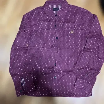 R.J.B 와인 레드 도트 무늬 긴팔 셔츠 36