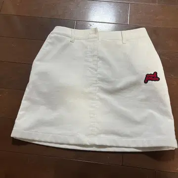 여성용 골프 페어 코듀로이 화이트 스커트