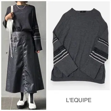 새상품급 2024 L'EQUIPE 울 모헤어 니트 풀오버 38