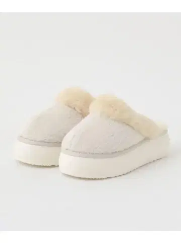 택 포함 새상품 niko and - 인조 모피 보아 무스탕 통굽 슬립온