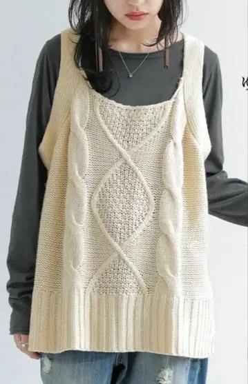 오샤레 워커 누아르 니트 백 디자인 베스트 아이보리