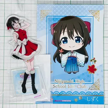 사쿠라자카 시즈쿠 아크릴 스탠드+금박 카드 산타풍 의상 ver.