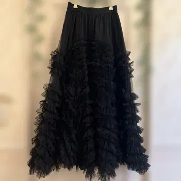 manana suerte 볼륨 튤 롱 스커트 블랙
