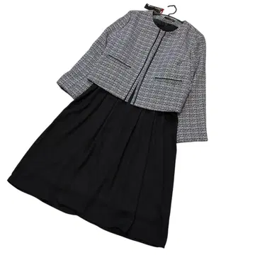 [ 새상품 ] 라바노아 빅 사이즈 노카라 트위드 자켓 원피스