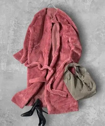 새상품급 AMERI 담요 라이크 페이크 무스탕 코트