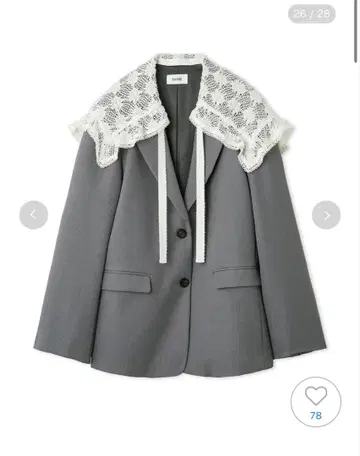 SNIDEL 스나이델 레이스 칼라 테일러드 자켓