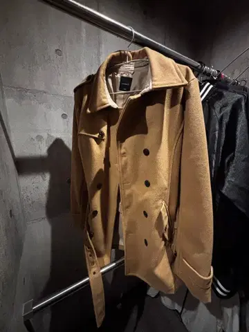 roshell 베이지 더블 브레스트 코트 L