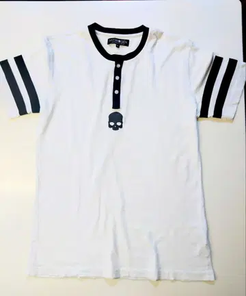 HYDROGEN 스컬 프린트 헨리넥 T셔츠