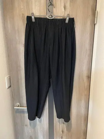 플리츠 팬츠 블랙 사이즈 3 벨트 루프
