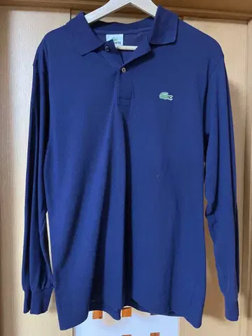 LACOSTE 네이비 긴팔 피케 셔츠 사이즈 4