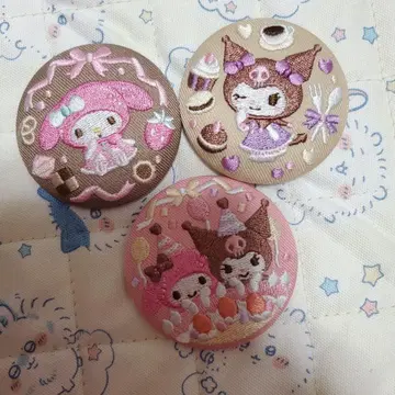 산리오 자수 캔뱃지 마이멜로디 시크릿 쿠로미