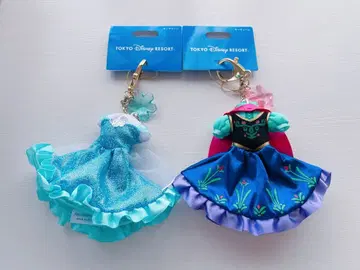 디즈니 겨울왕국 안나 엘사 드레스 키체인 드레스 시