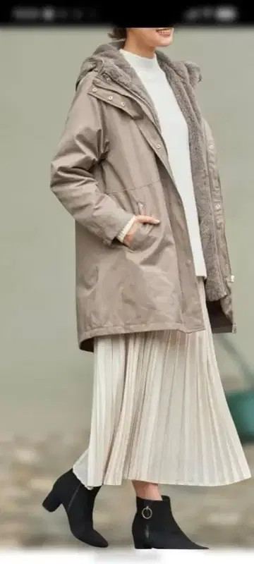 grove [ 3WAY ]  모즈 코트 ( 인조 모피 블루종 포함