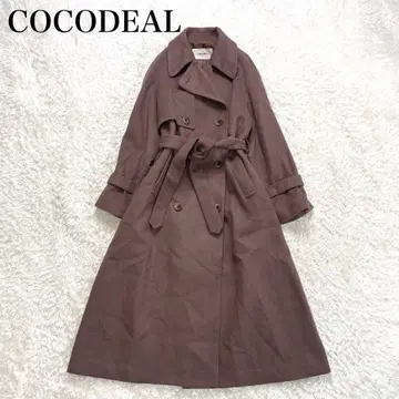새상품급 코코딜 울 트렌치 디자인 롱 코트 로즈 브라운