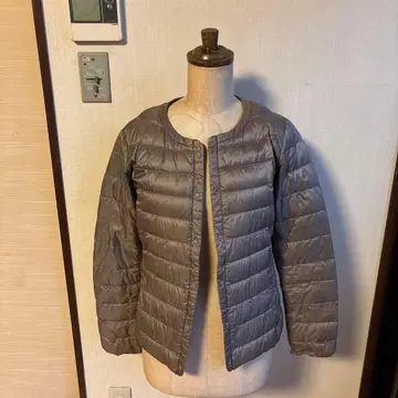 유니클로 브라운 퀼팅 다운 자켓