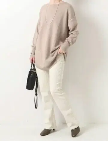 Spick and Span 베이지 울 스무스 풀오버