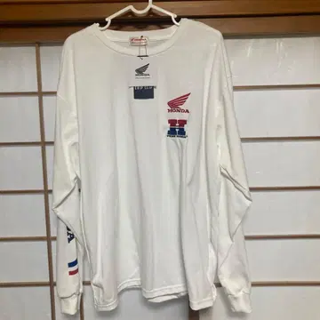 HONDA 로고 화이트 긴팔 티셔츠
