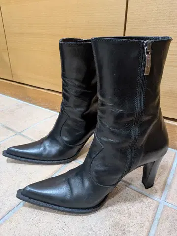 2 Romanelli 이탈리아제 가죽 힐 부츠 37 23.5cm