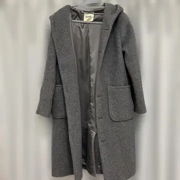 BEAMS BOY 후드 부착 그레이 롱 코트