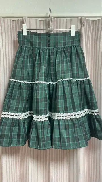 [ 미사용 ] 시마무라 x 아이노 에리 샬롯의 수요일 스커트 그린 M