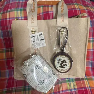 미사용 디즈니랜드 호텔 숙박객 한정판 토트백 파우치 코인 케이스