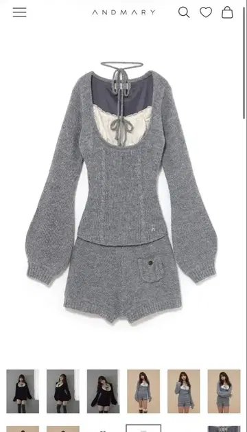 andmary Raven gather set up gray