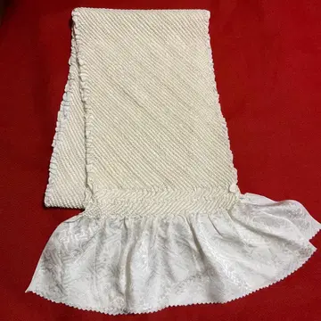 [ 새상품급 ] 총 시보리 오비 장식 천 화이트 x 금 계열