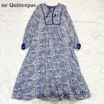 누키테파 모달 새틴 에스닉 프린트 퀼트 드레스 원피스