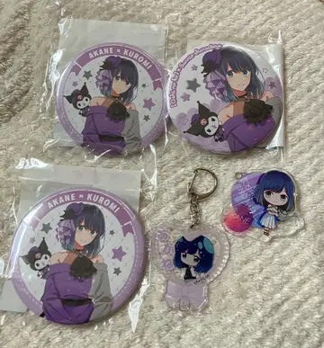 최애의 아이 산리오 캐릭터즈 캔뱃지 쿠로카와 아카네 쿠로미