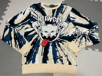 RIPNDIP 고양이 그래픽 니트 스웨터 M 사이즈