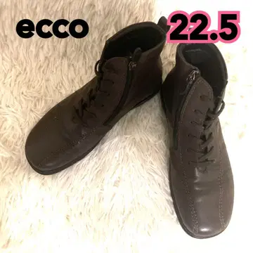 ecco 에코 사이드 지퍼 레이스업 브라운 숏부츠 22.5