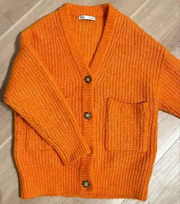 [ 새상품급 ] ZARA 오렌지 니트 가디건