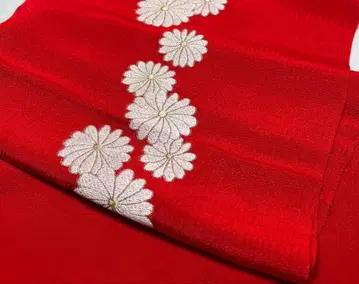 a-972 순수 실크 오비 장식 천 자수 후리소데 성인식 백국 적