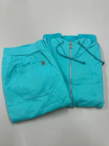 LOOPWHEELER 터콰이즈 셋업 후드티 M & 팬츠 L