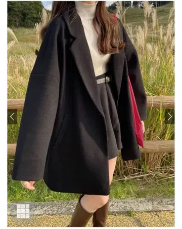 GRL 루즈 테일러드 코트 블랙 ze585