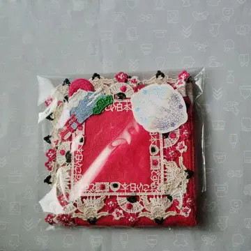 새상품 긴자와 레이스 타월 손수건 도스코이 일본 레드