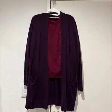 띠어리 루즈 가디건 and 스웨터 앙상블 38 보르도