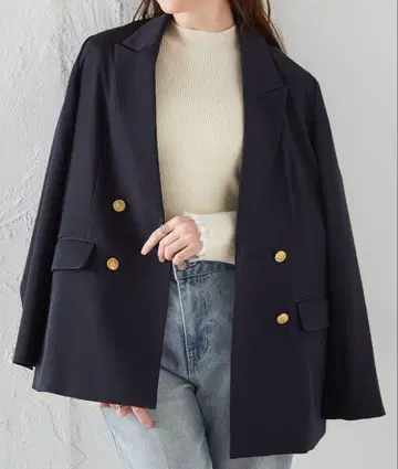 RANAN 골드 버튼 더블 테일러드 자켓