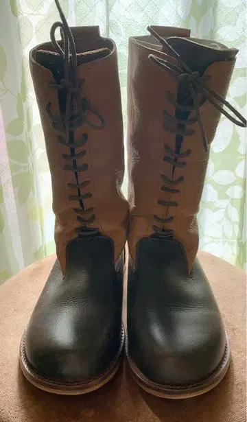 가죽 2톤 레이스업 부츠