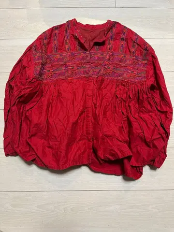 DENIM & DUNGAREE 빨간색 자수 긴팔 셔츠 02