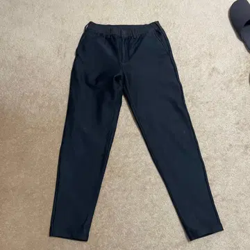 블랙 스트레치 스웨트 데님 팬츠 보온 팬츠 S 사이즈