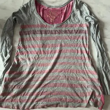 LALACUB 스트라이프/도트 무늬 긴팔 T셔츠 사이드 포켓