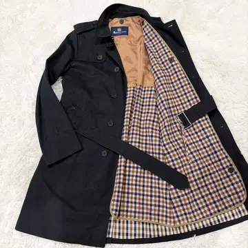 [ 새상품급 ] 아쿠아 스큐텀 스텐카라 코트 벨트 라이너 영국제 블랙 S