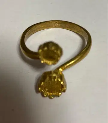 꽃 모티브 골드 컬러 오픈 반지 약 12호