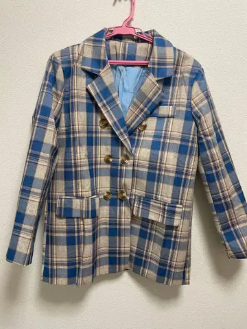 체크 무늬 여성용 자켓