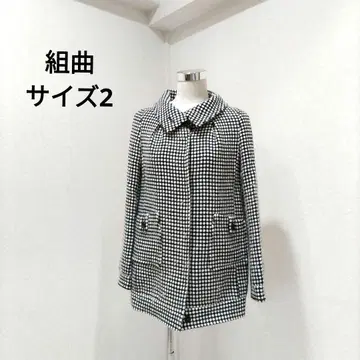 쿠미교쿠 울 코트 도트 무늬 사이즈 2