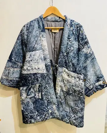 쿠루메 한텐 KUWANO 데님 패치워크 일본제 반텐