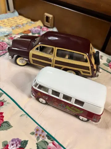 레트로 스타일 미니카 세트 브라운 2대 세트