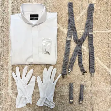 결혼식 웨딩 신랑 타카미 브라이덜 턱시도용 5종 세트 S 사이즈