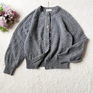 SLOBE IENA 펄 장식 패턴 편직 가디건